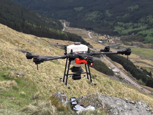 a drone planting trees