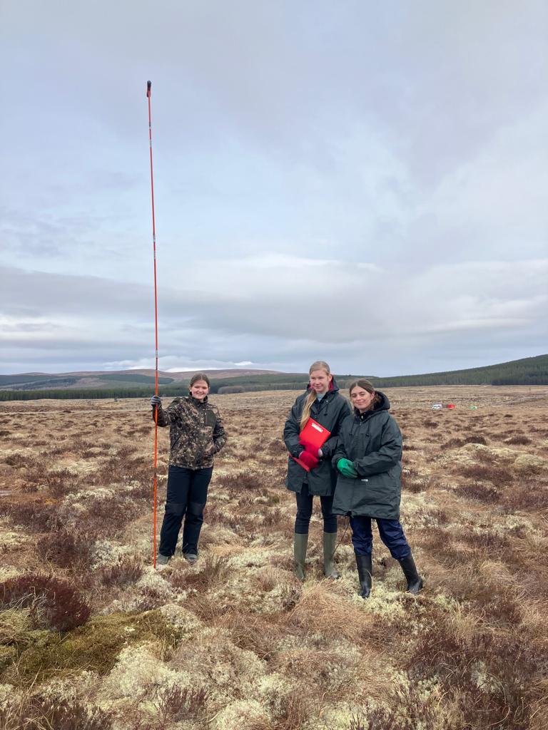 A group of school kids on a peatland