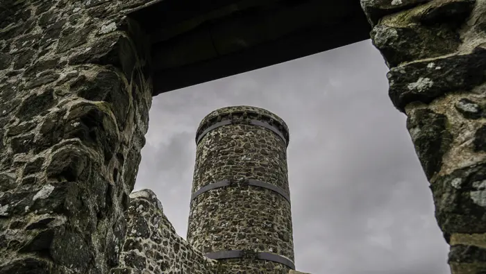 A stone tower and wall