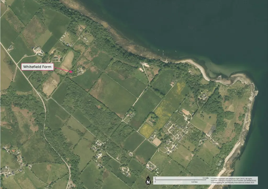 Aerial image of Whitefield farm.