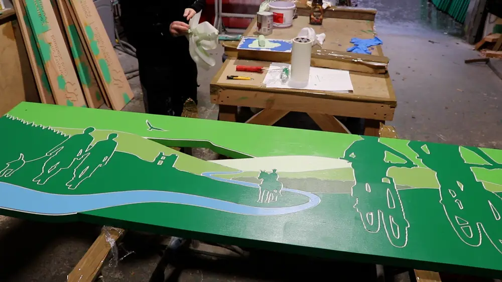 A large finished sign